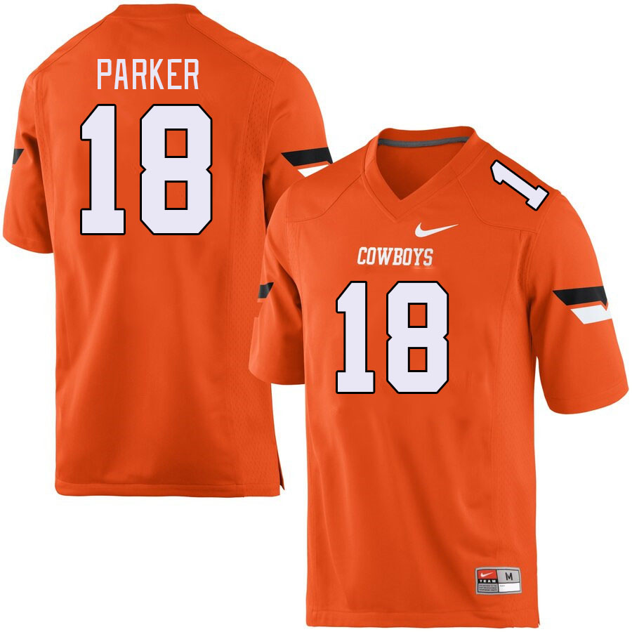 Men #18 Gavynn Parker Oklahoma State Cowboys College Football Jerseys Stitched-Orange - Click Image to Close